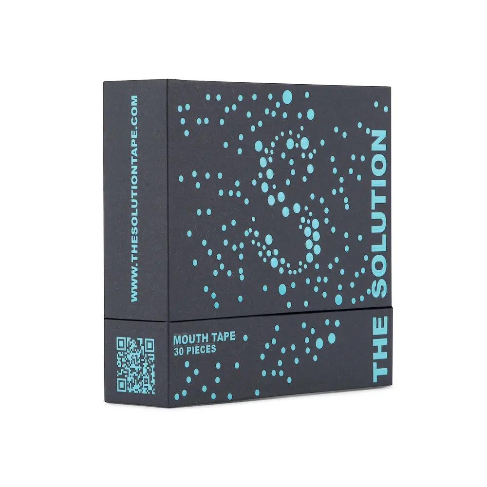 Nasal breathing mouth tape- Black packaging, 30 pieces in a sleek black box with pink accents.