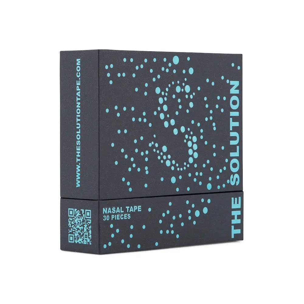 Black nasal tape for better breathing packaging, featuring 30 pieces of high-performance nasal tape.