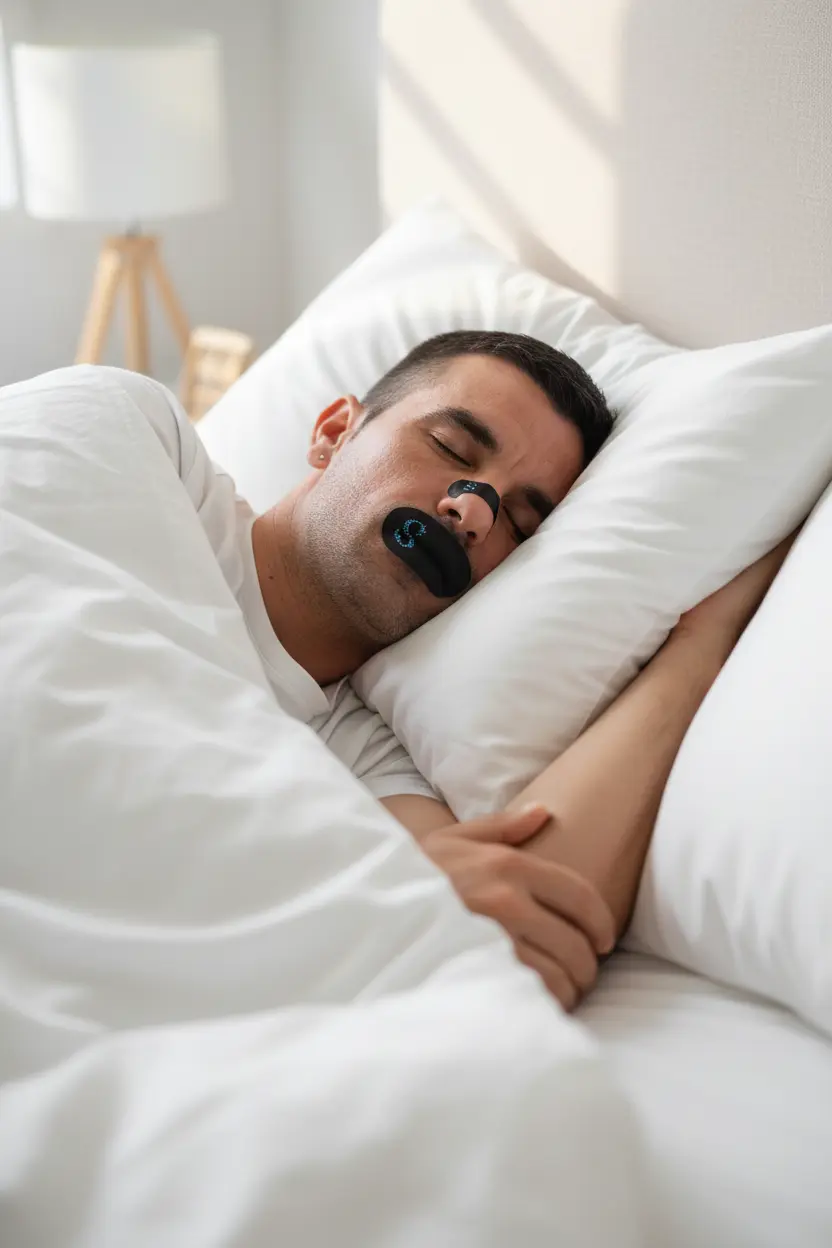 Bundle image showing model wearing both nasal and mouth tape