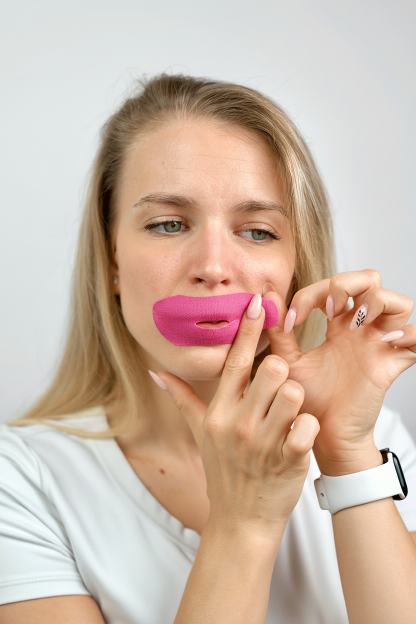 Enhanced Pink Mouth Tape Lifestyle Photo